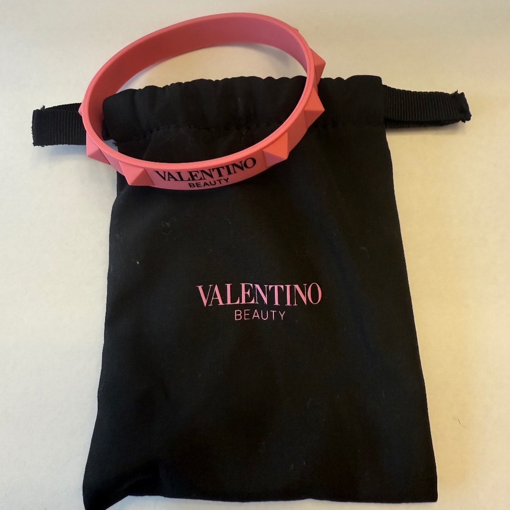 Valentino Beauty pink studded silicone bracelet